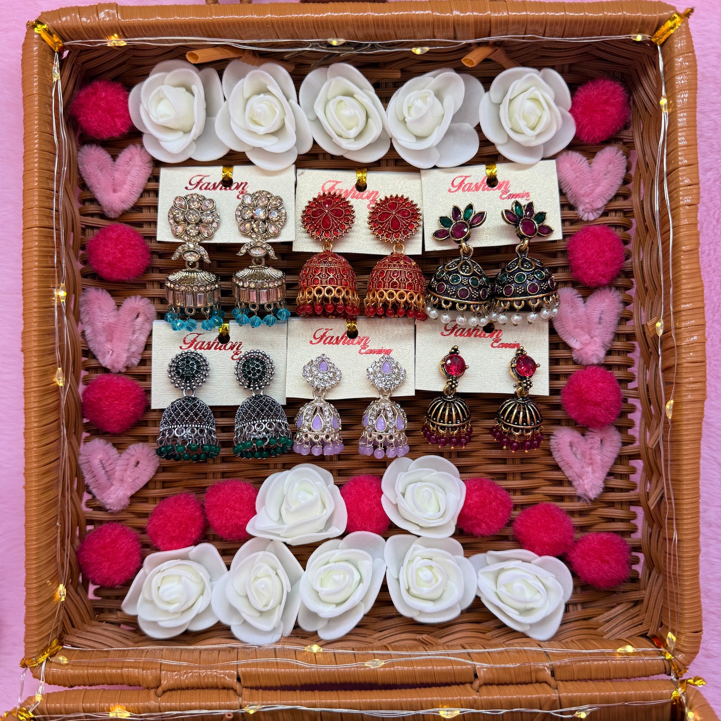 Mothi Mala Glass Bangle & Kashmiri Side Bangle with Matching Earrings Combo Set – Pack of 8