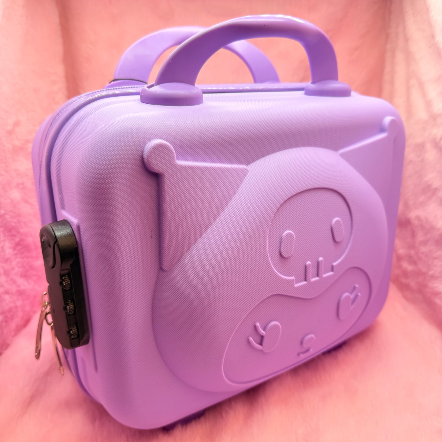 8 Dozen Premium Glass Bangles with 8 Pair Fancy Jhumka Earrings Combo Set in Purple Cartoon Mini Suitcase