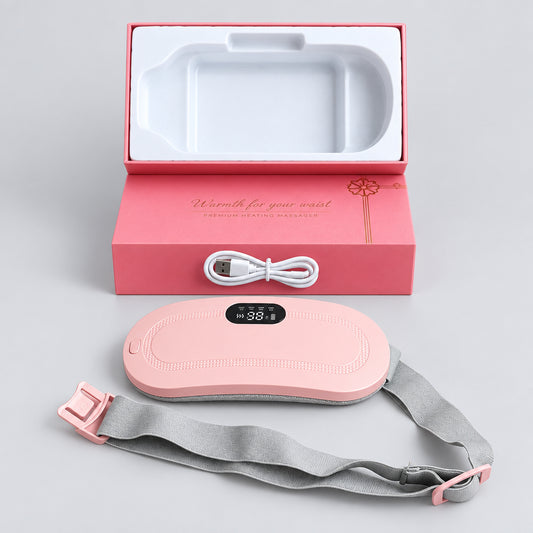 Rechargeable Electric Heating & Vibration Waist Belt – 3 Heat Levels, USB Charging