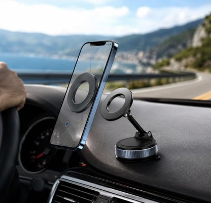 360° Vacuum Magnetic Phone Holder – Strong Suction Magnetic Mount for Phone & Dashboard