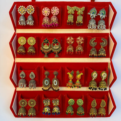 Designer Earrings Set with Storage Box