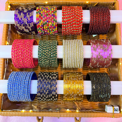 Premium Bridal Bangle & Jhumka Combo Gift Box Set – 12 Bangle Colors with Matching Earrings