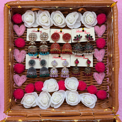 Mothi Mala Glass Bangle & Kashmiri Side Bangle with Matching Earrings Combo Set – Pack of 8