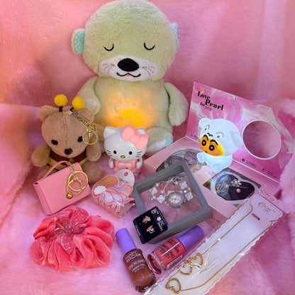 14-in-1 Trending Mini Suitcase Gift Combo Set with Breathing Teddy, Hello Kitty Light Toy & Fashion Accessories