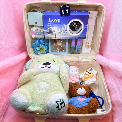 14-in-1 Trending Mini Suitcase Gift Combo Set with Breathing Teddy, Hello Kitty Light Toy & Fashion Accessories