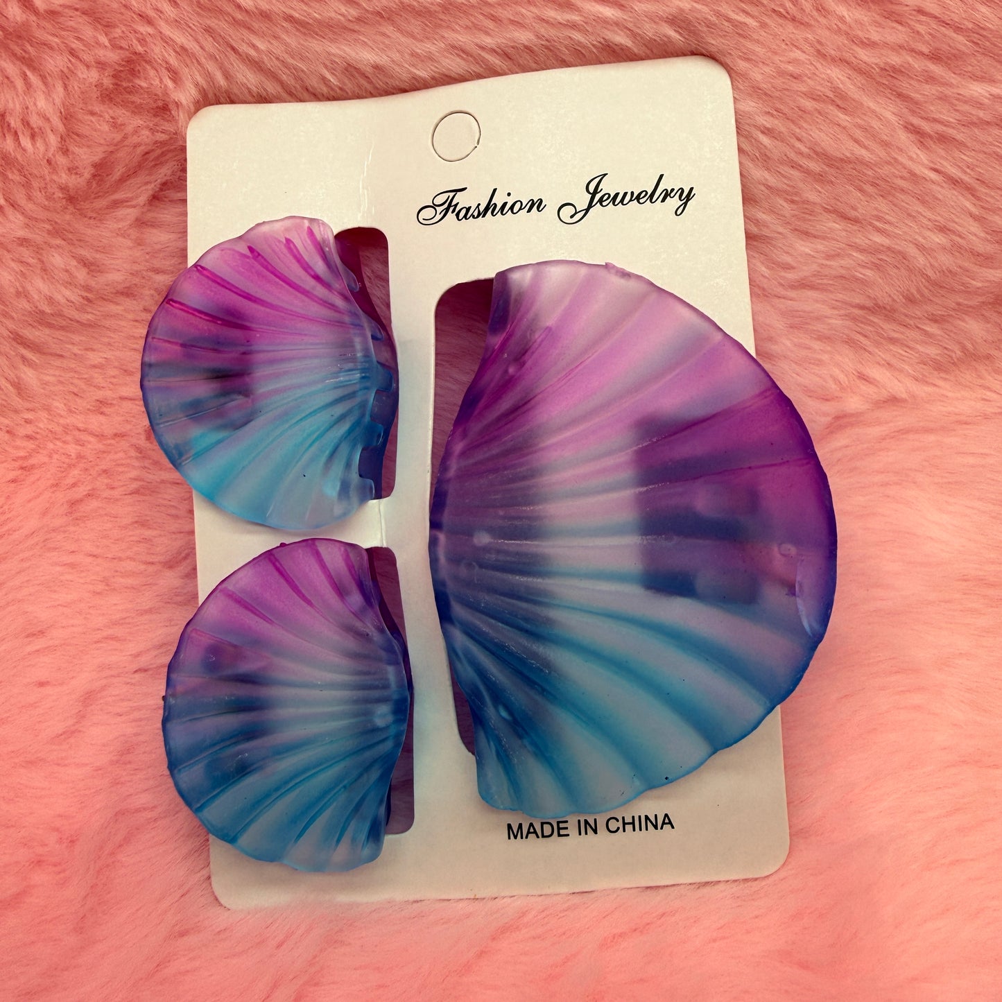 Trending Shell Shape Clutch Hair Clip Set for Women & Girls | Matte Transparent Pastel Claw Clips Combo