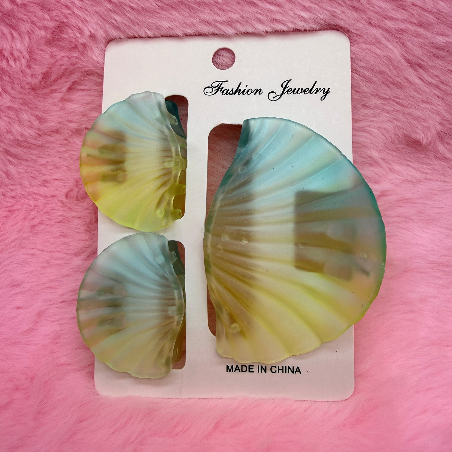 Trending Shell Shape Clutch Hair Clip Set for Women & Girls | Matte Transparent Pastel Claw Clips Combo