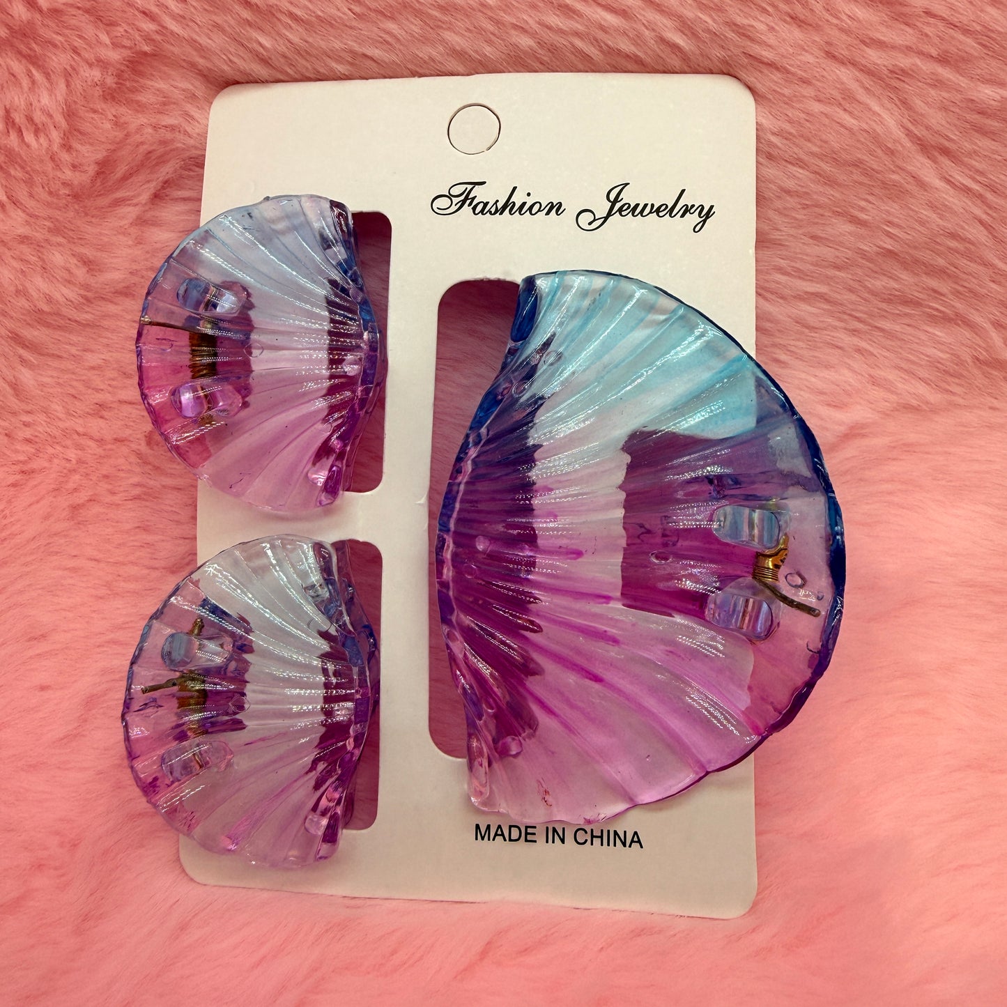 Trending Shell Shape Clutch Hair Clip Set for Women & Girls | Matte Transparent Pastel Claw Clips Combo