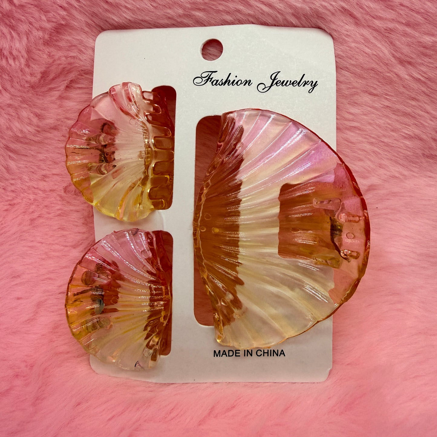 Trending Shell Shape Clutch Hair Clip Set for Women & Girls | Matte Transparent Pastel Claw Clips Combo