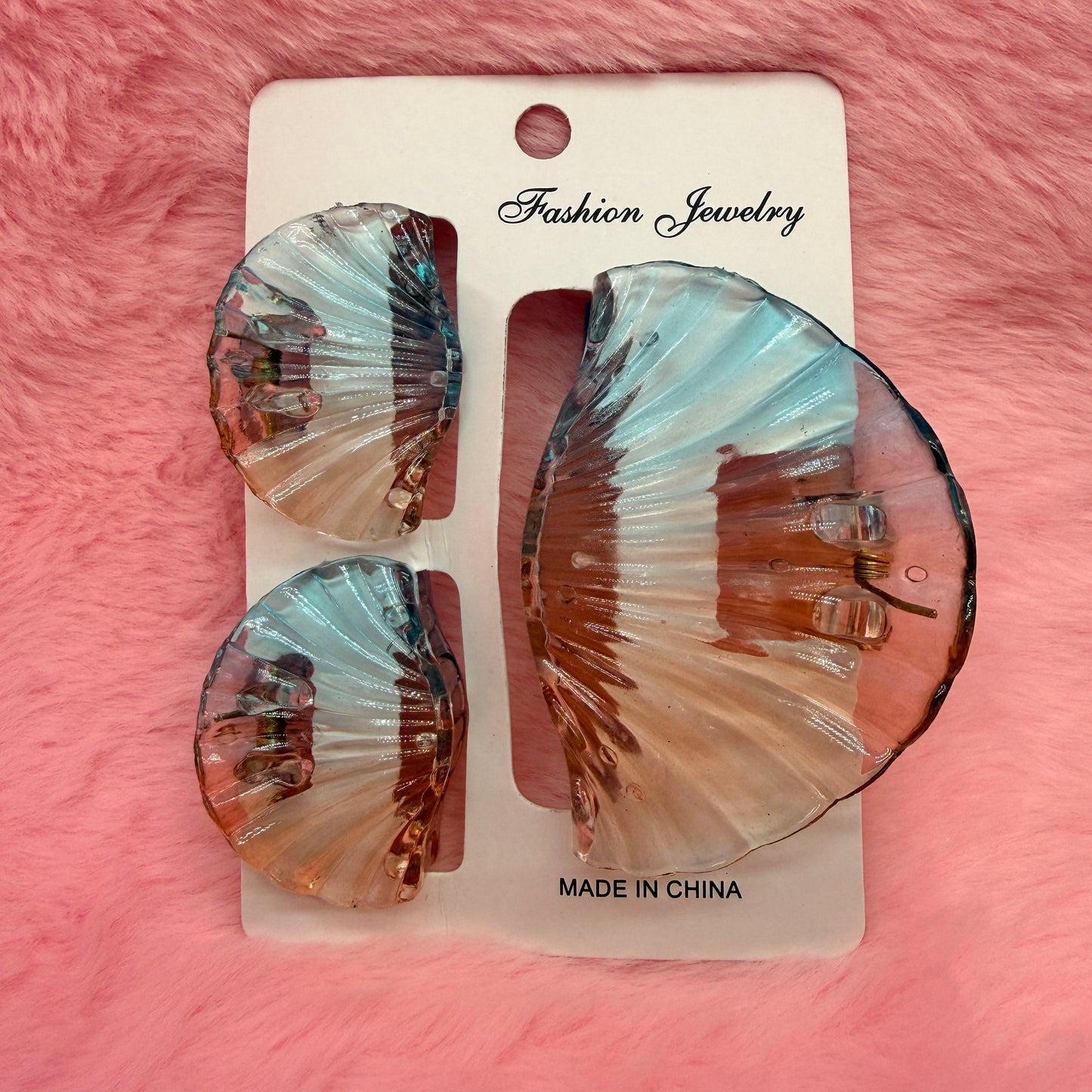 Trending Shell Shape Clutch Hair Clip Set for Women & Girls | Matte Transparent Pastel Claw Clips Combo