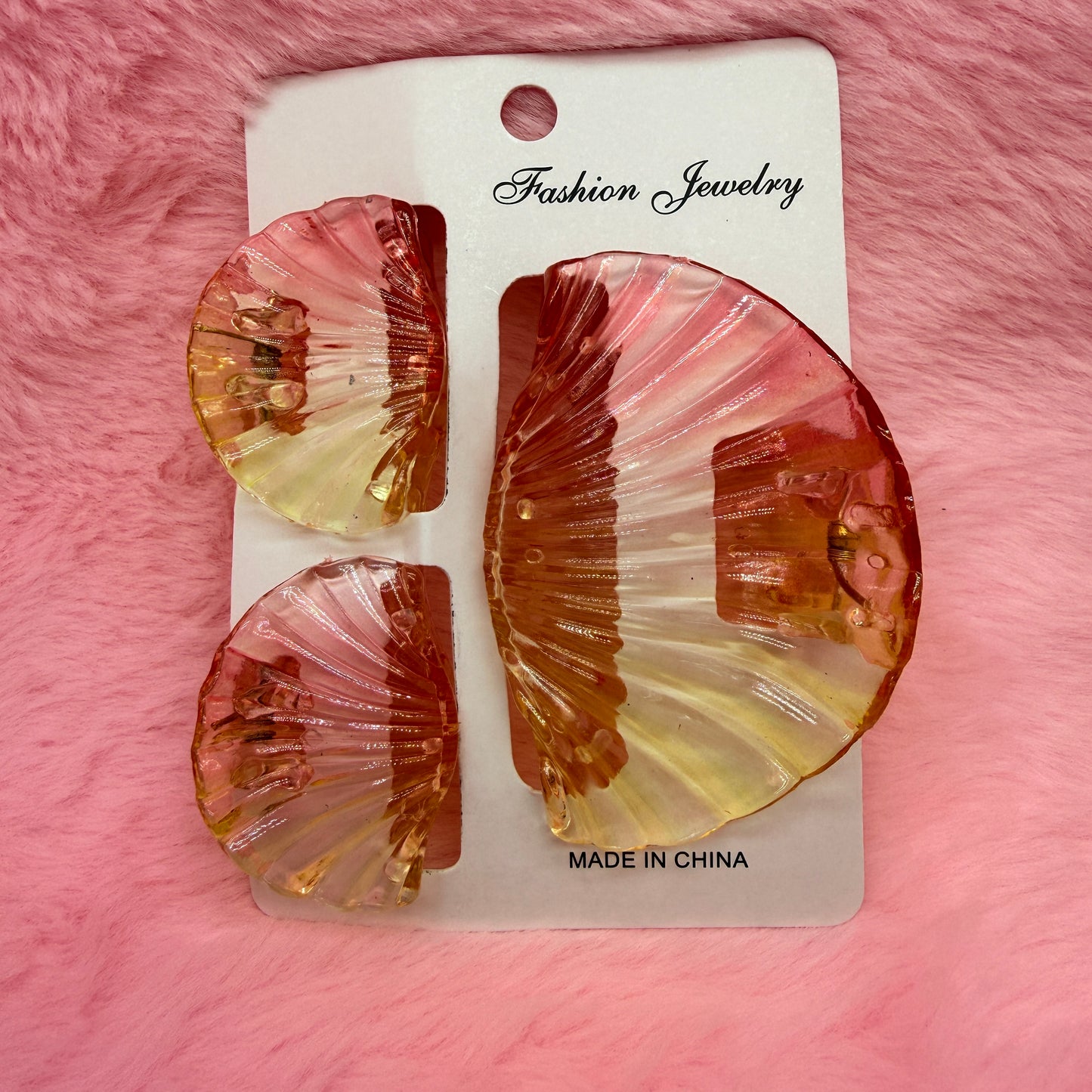 Trending Shell Shape Clutch Hair Clip Set for Women & Girls | Matte Transparent Pastel Claw Clips Combo