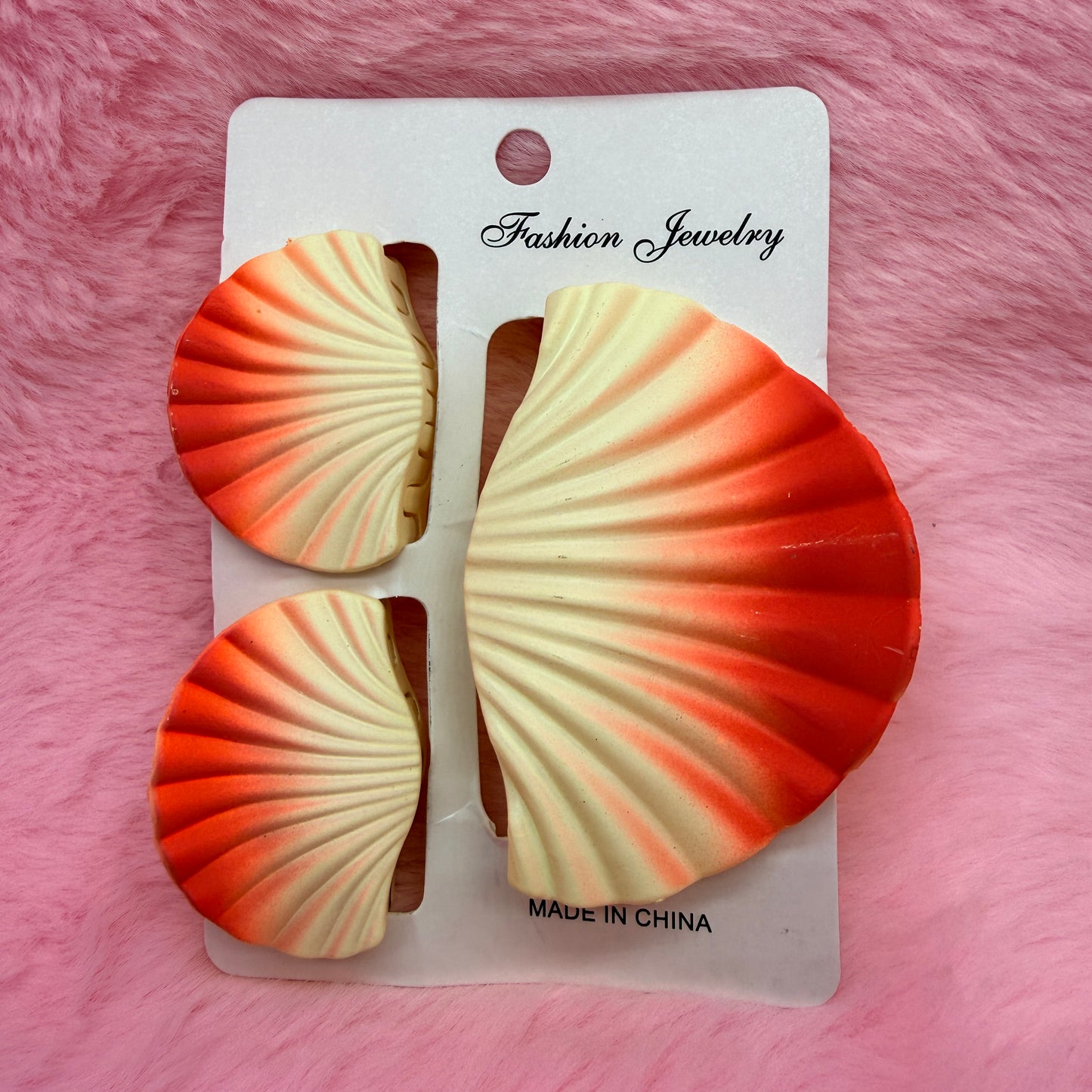 Trending Shell Shape Clutch Hair Clip Set for Women & Girls | Matte Transparent Pastel Claw Clips Combo