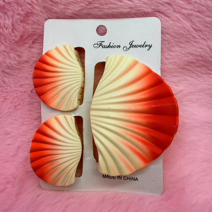 Trending Shell Shape Clutch Hair Clip Set for Women & Girls | Matte Transparent Pastel Claw Clips Combo