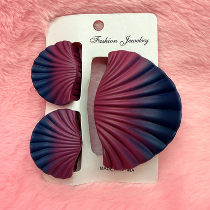 Trending Shell Shape Clutch Hair Clip Set for Women & Girls | Matte Transparent Pastel Claw Clips Combo