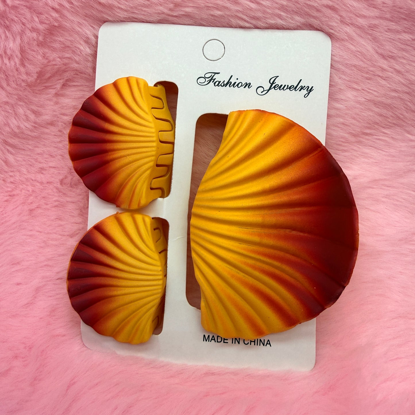 Trending Shell Shape Clutch Hair Clip Set for Women & Girls | Matte Transparent Pastel Claw Clips Combo
