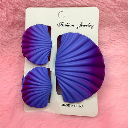 Trending Shell Shape Clutch Hair Clip Set for Women & Girls | Matte Transparent Pastel Claw Clips Combo