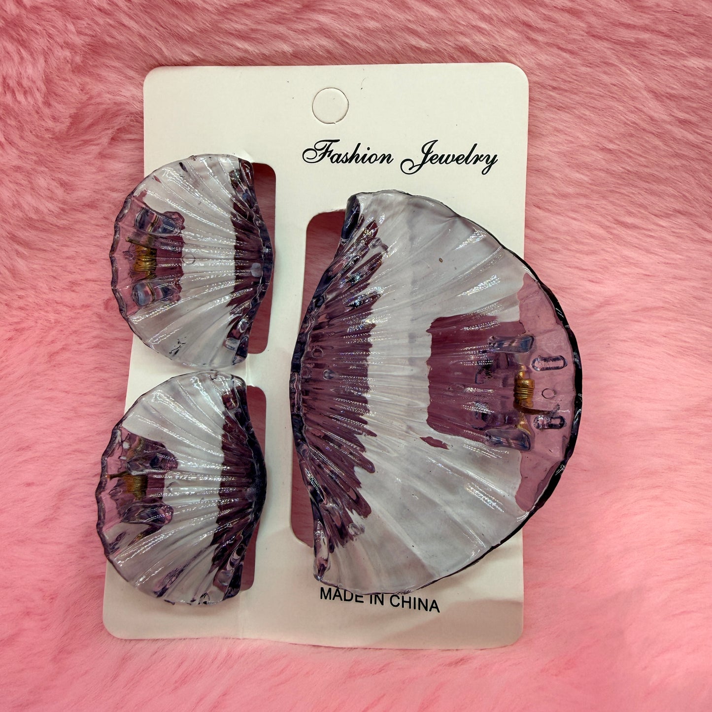Trending Shell Shape Clutch Hair Clip Set for Women & Girls | Matte Transparent Pastel Claw Clips Combo