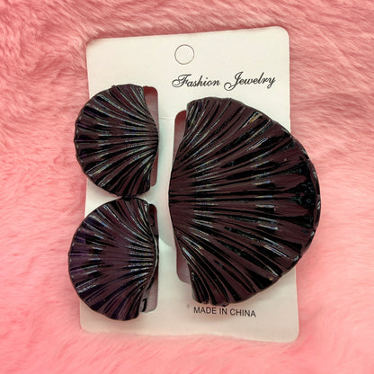 Trending Shell Shape Clutch Hair Clip Set for Women & Girls | Matte Transparent Pastel Claw Clips Combo