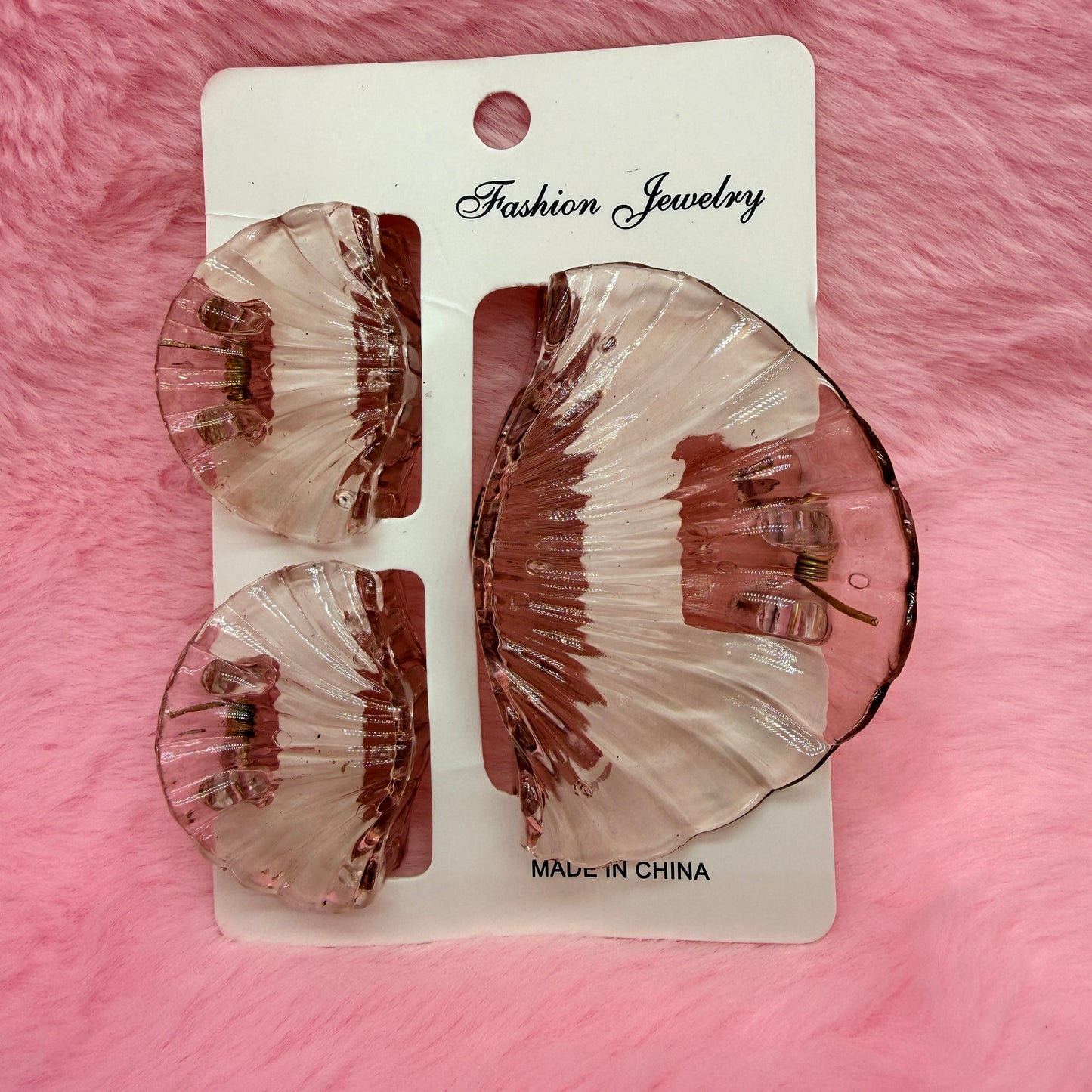 Trending Shell Shape Clutch Hair Clip Set for Women & Girls | Matte Transparent Pastel Claw Clips Combo