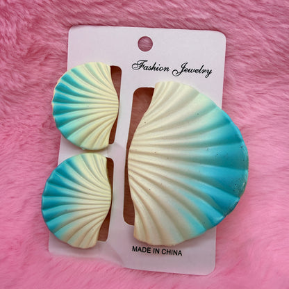Trending Shell Shape Clutch Hair Clip Set for Women & Girls | Matte Transparent Pastel Claw Clips Combo