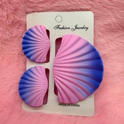 Trending Shell Shape Clutch Hair Clip Set for Women & Girls | Matte Transparent Pastel Claw Clips Combo