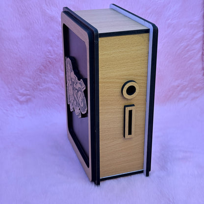 Baby Murugar ₹50,000 Money Saving Box – Wooden Piggy Bank with Laser Marking "ஆறுமுகம் அருளிடும் அனுதினமும் ஏறுமுகம்"