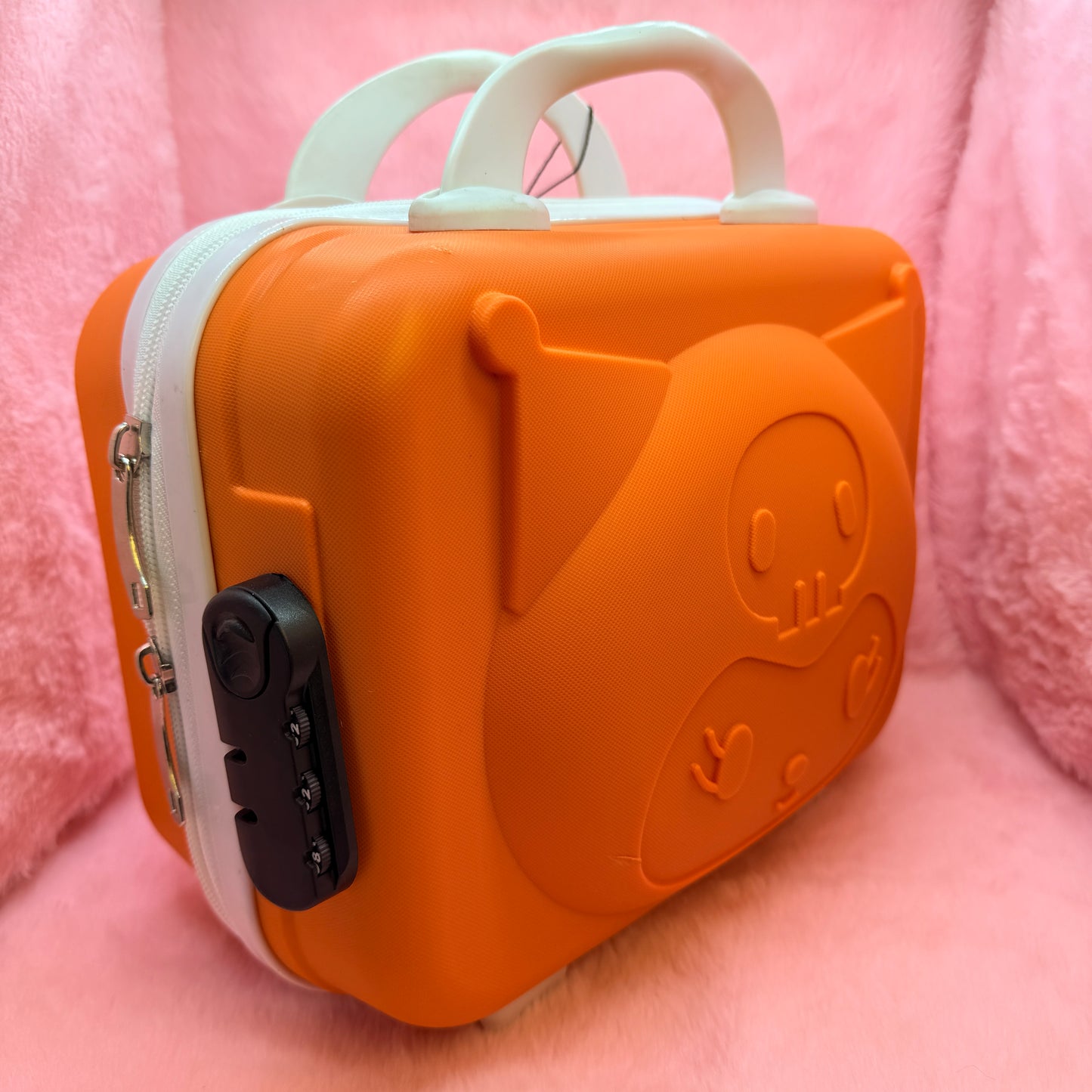 Premium Orange Mini Suitcase Jewellery Combo Set – Designer Earrings & Colorful Glass Bangles Collection