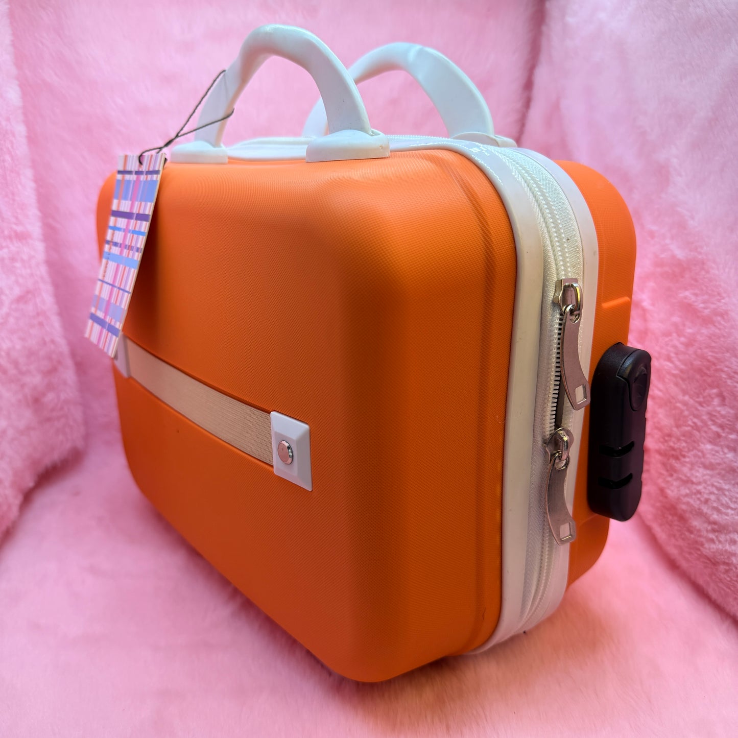 Premium Orange Mini Suitcase Jewellery Combo Set – Designer Earrings & Colorful Glass Bangles Collection