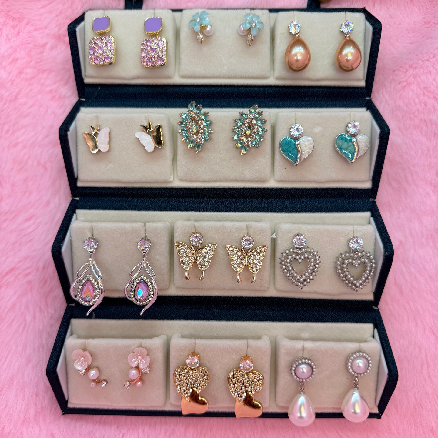 12 Pair Trendy Korean Style Earrings Combo Set for Women & Girls | Premium Fashion Stud & Drop Earrings Collection