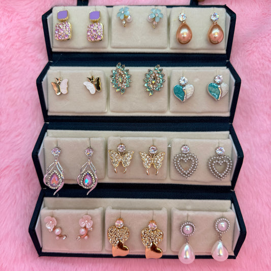 12 Pair Trendy Korean Style Earrings Combo Set for Women & Girls | Premium Fashion Stud & Drop Earrings Collection