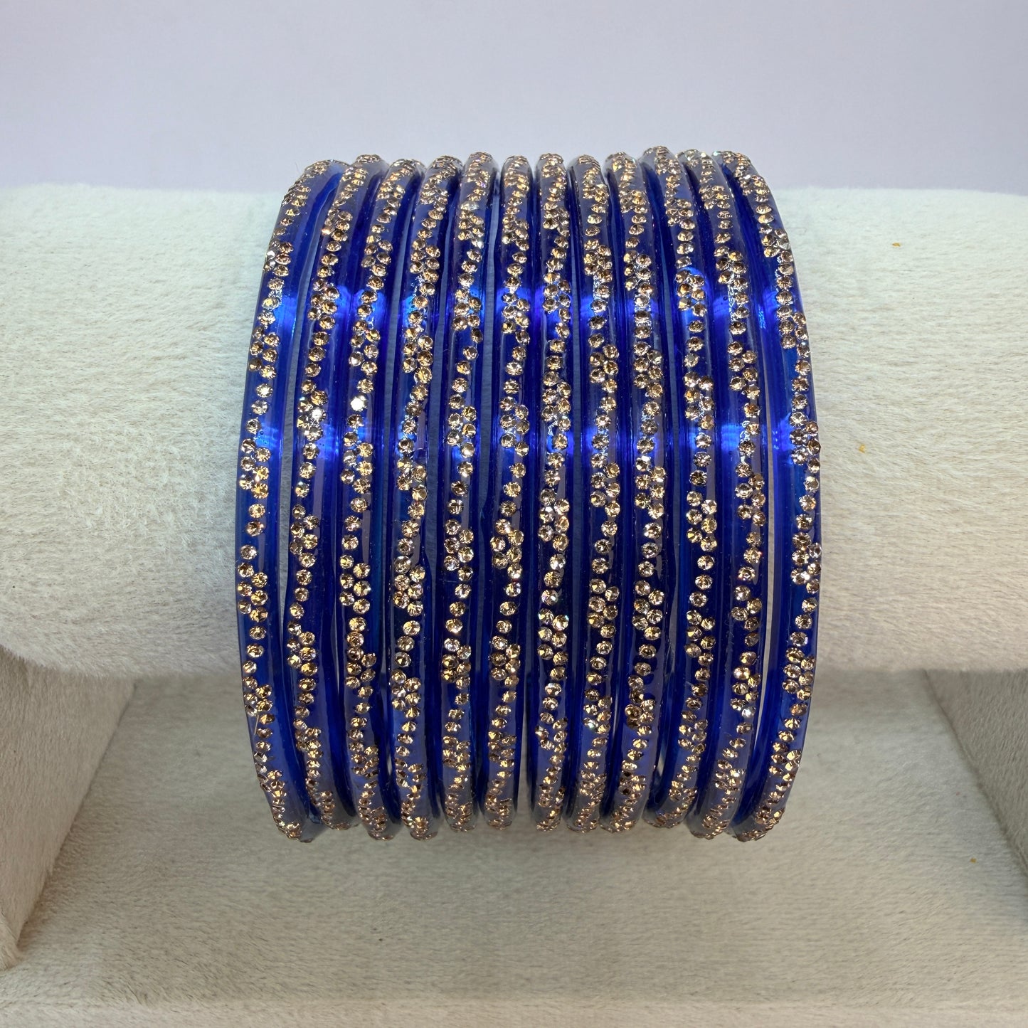 Continuous Crystal Stone Glass Bangles Set for Women – 12 Pieces (1 Dozen) | Traditional Bridal & Party Wear Bangles