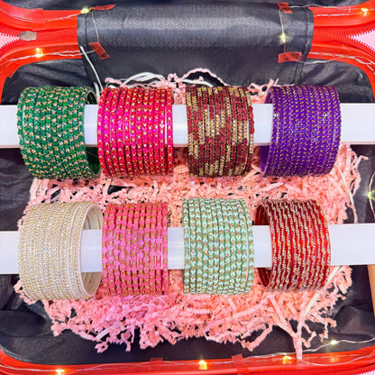 8 Set Glass Bangle with Matching Jhumka Combo Set | Premium Bridal Collection