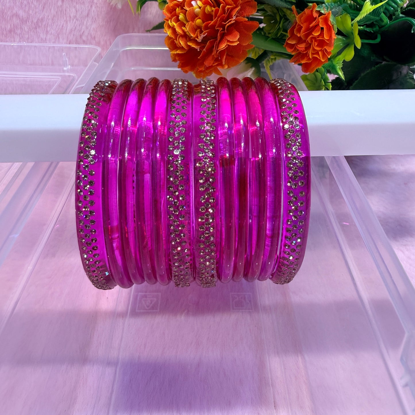 Jelly Bangle Set with Stone Bangles | Premium Fashion Bangles