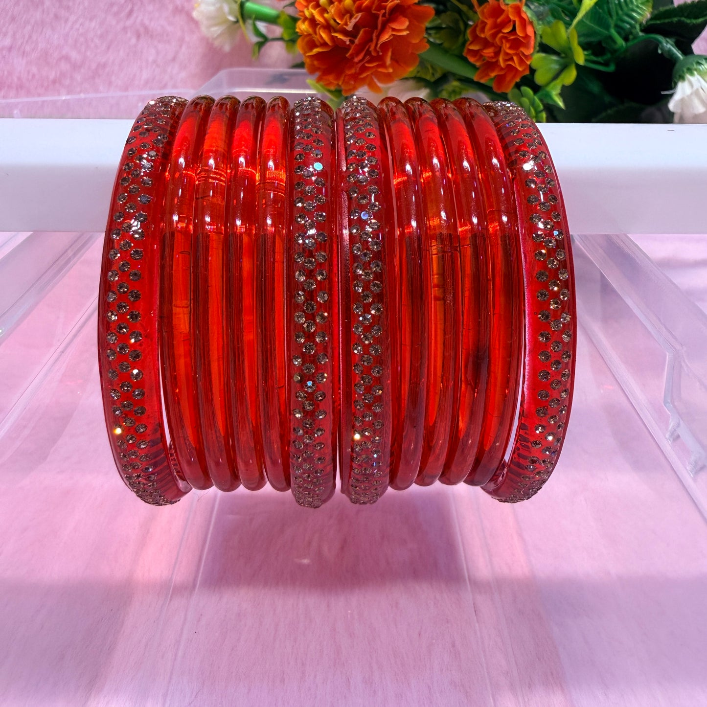 Jelly Bangle Set with Stone Bangles | Premium Fashion Bangles