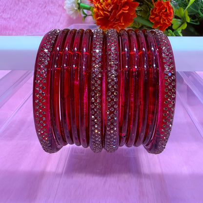 Jelly Bangle Set with Stone Bangles | Premium Fashion Bangles