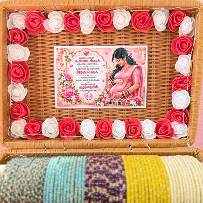 Premium Valaikappu Glass Bangle Hamper Gift Box – 10 Color Designer Bangles Set in Handcrafted Suitcase | Size 2.8