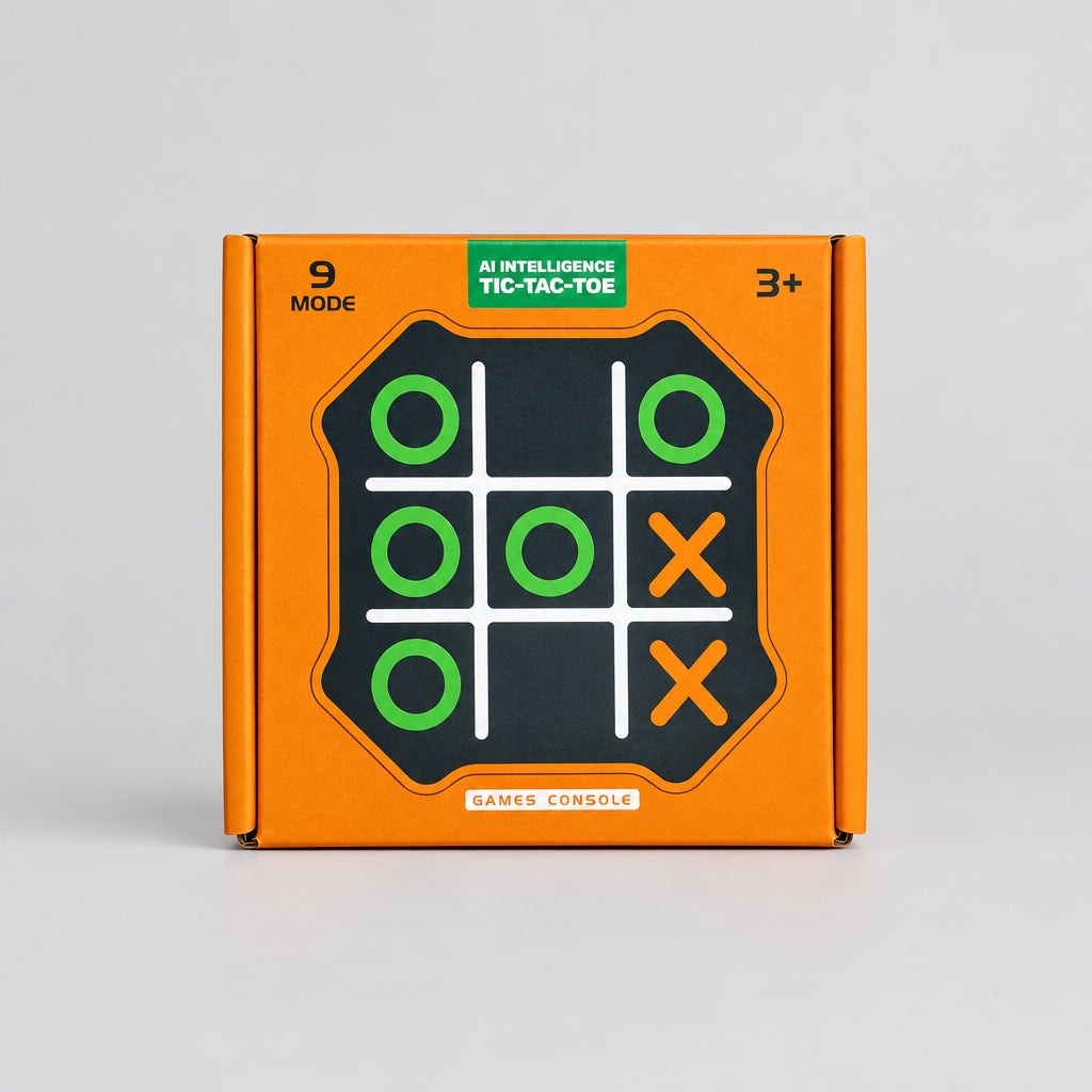 AI Intelligence Tic-Tac-Toe Electronic Game Console | 9 Modes Educational Puzzle Toy for Kids