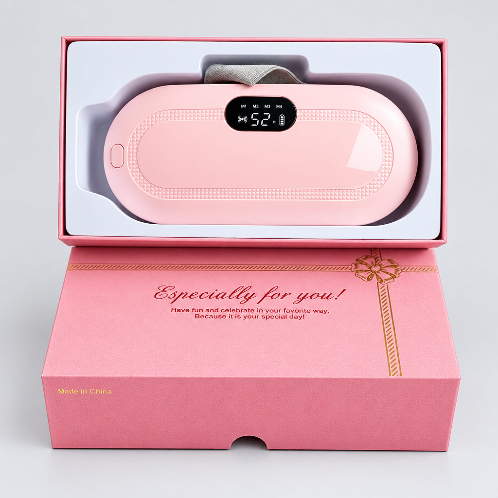 Rechargeable Electric Heating & Vibration Waist Belt – 3 Heat Levels, USB Charging