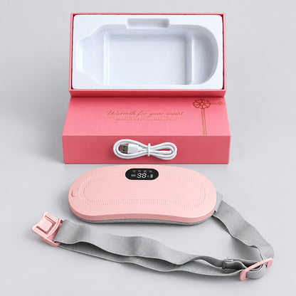 Rechargeable Electric Heating & Vibration Waist Belt – 3 Heat Levels, USB Charging