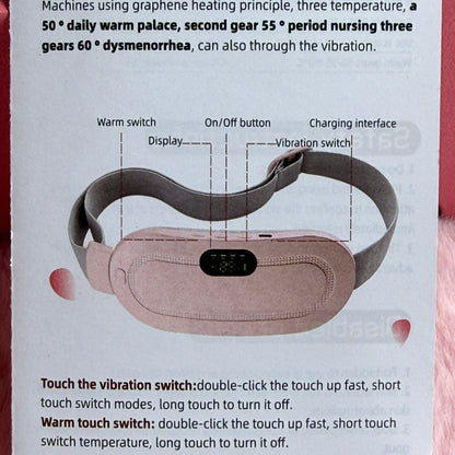 Rechargeable Electric Heating & Vibration Waist Belt – 3 Heat Levels, USB Charging