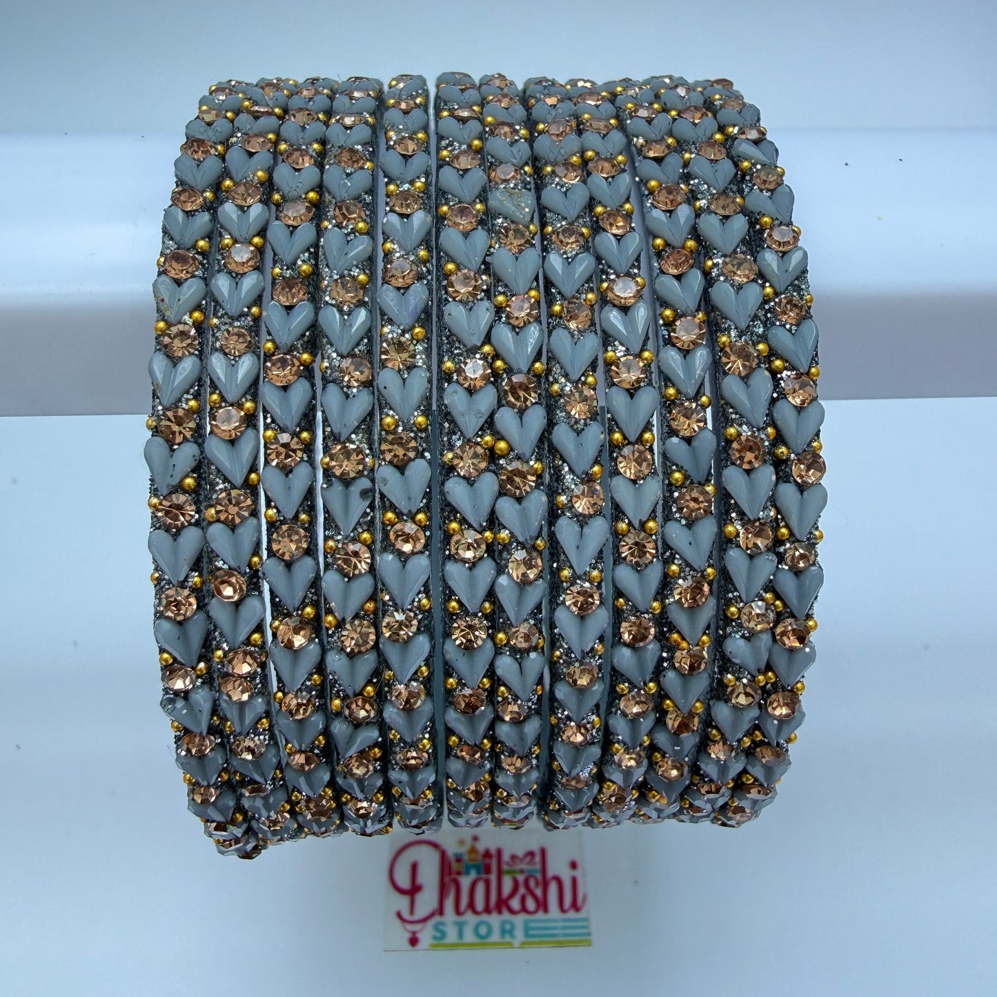 Heart Cutting Glass Bangle Set for Women – Designer Crystal Party Wear Bangles