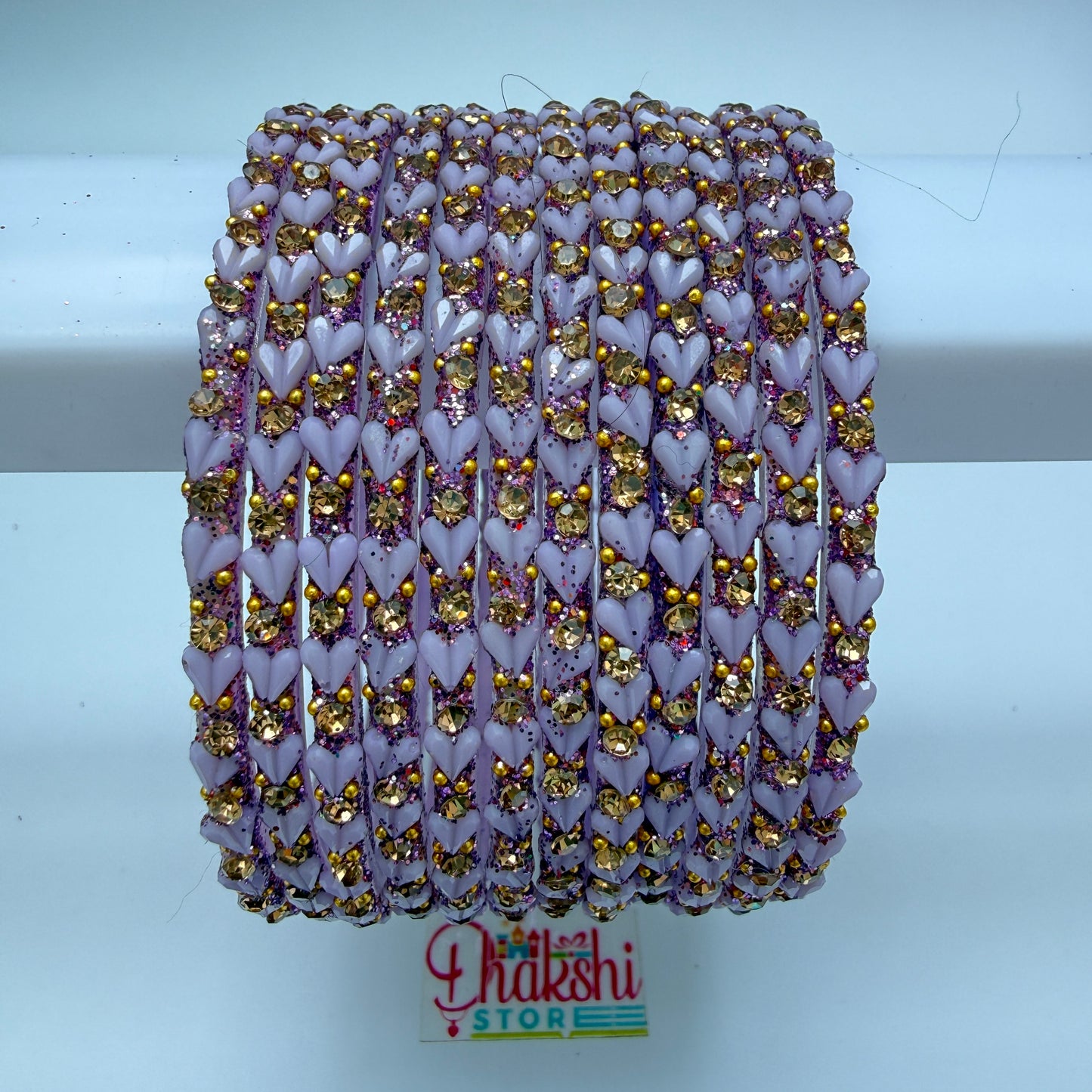 Heart Cutting Glass Bangle Set for Women – Designer Crystal Party Wear Bangles