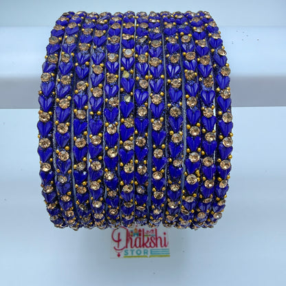 Heart Cutting Glass Bangle Set for Women – Designer Crystal Party Wear Bangles