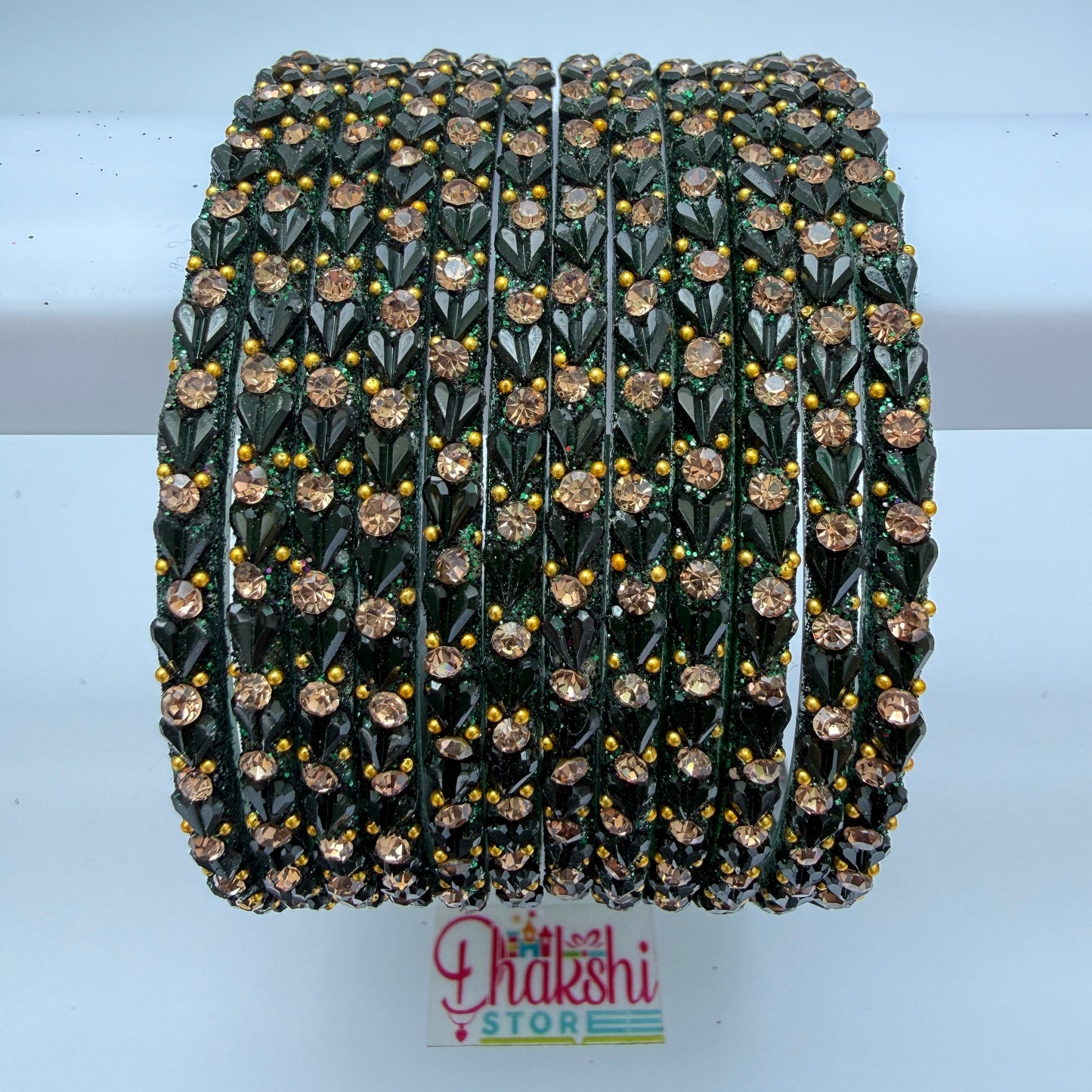 Heart Cutting Glass Bangle Set for Women – Designer Crystal Party Wear Bangles