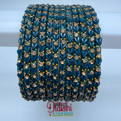 Heart Cutting Glass Bangle Set for Women – Designer Crystal Party Wear Bangles