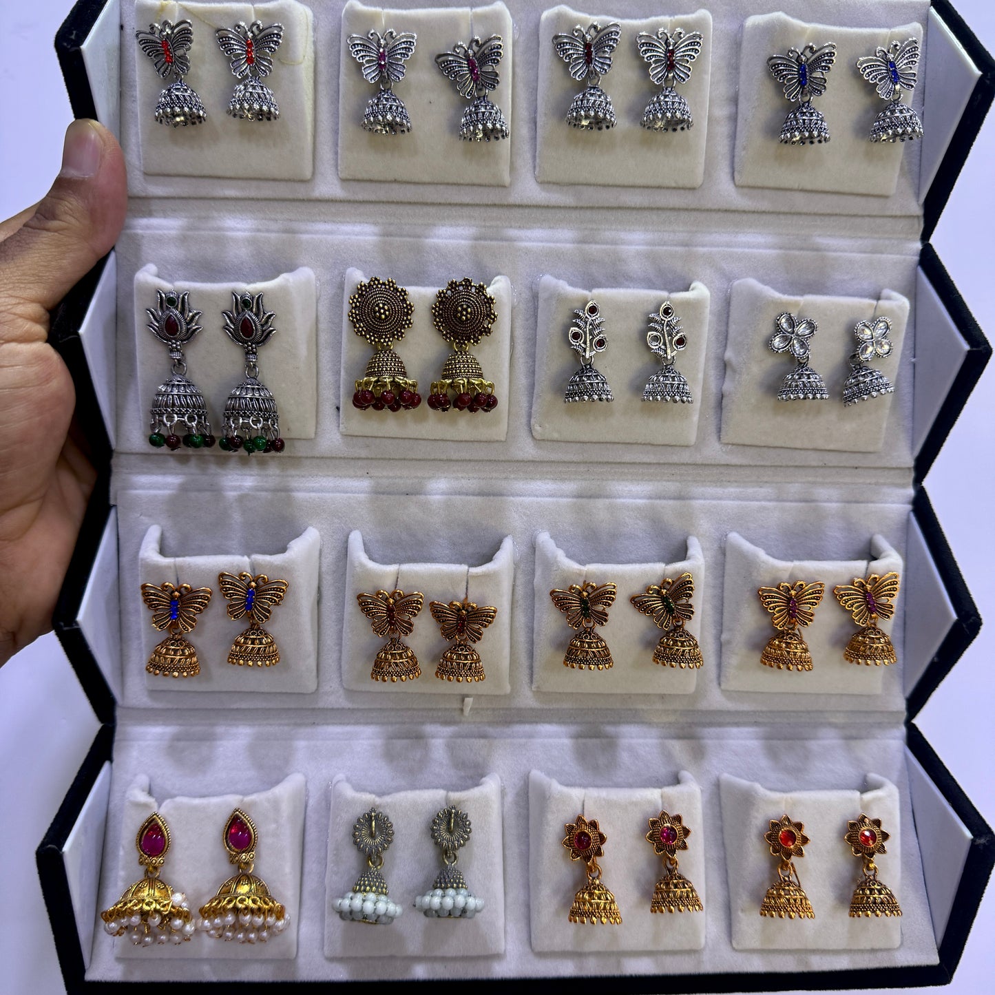 Butterfly Design Jhumka Earrings Gift Box | Premium Combo Set for Women | Stylish & Traditional Collection