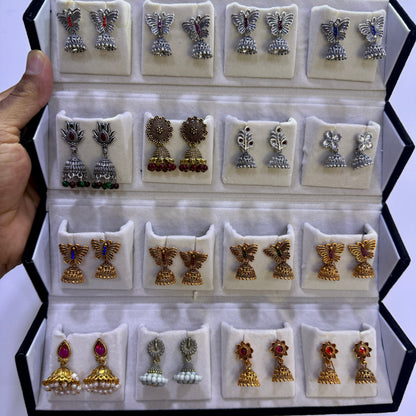 Butterfly Design Jhumka Earrings Gift Box | Premium Combo Set for Women | Stylish & Traditional Collection