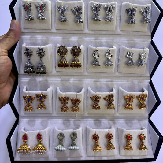 Butterfly Design Jhumka Earrings Gift Box | Premium Combo Set for Women | Stylish & Traditional Collection
