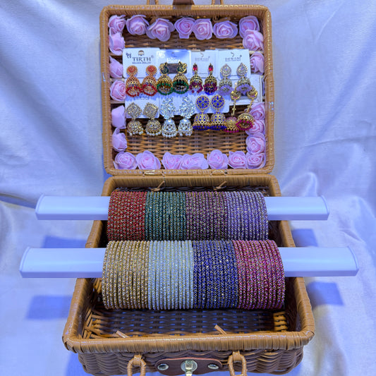 🎁 Premium Jewellery Gift Hamper – Earrings & Bangles Combo Box