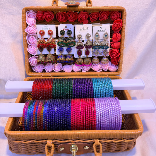 💖 Grand Colorful Bangle & Jhumka Combo Gift Box
